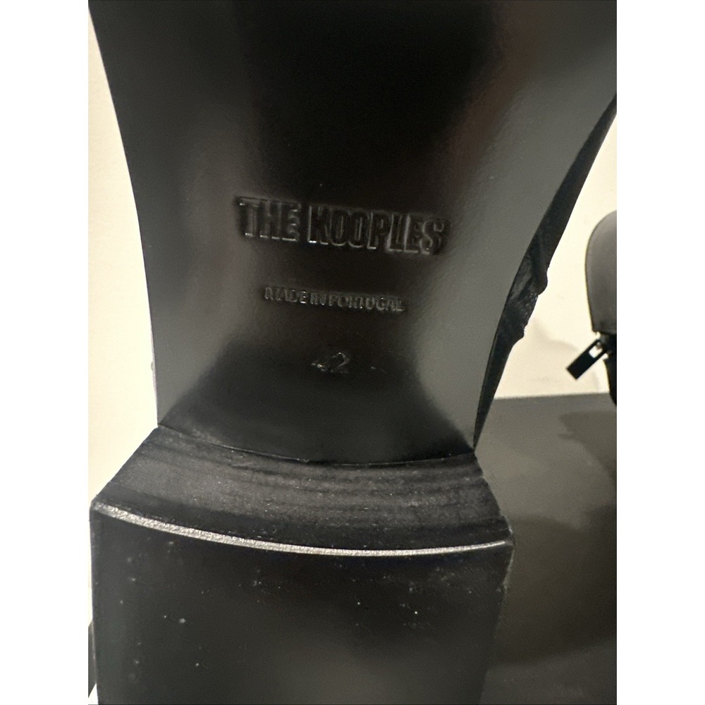 The Kooples Sze 42 US 8 Vestiaire Carry Over Smooth Leather Boots Side Zip Black - Picture 10 of 15